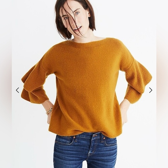 Madewell - Tier-Sleeve Pullover Sweater in Coziest Yarn - Picture 3 of 11